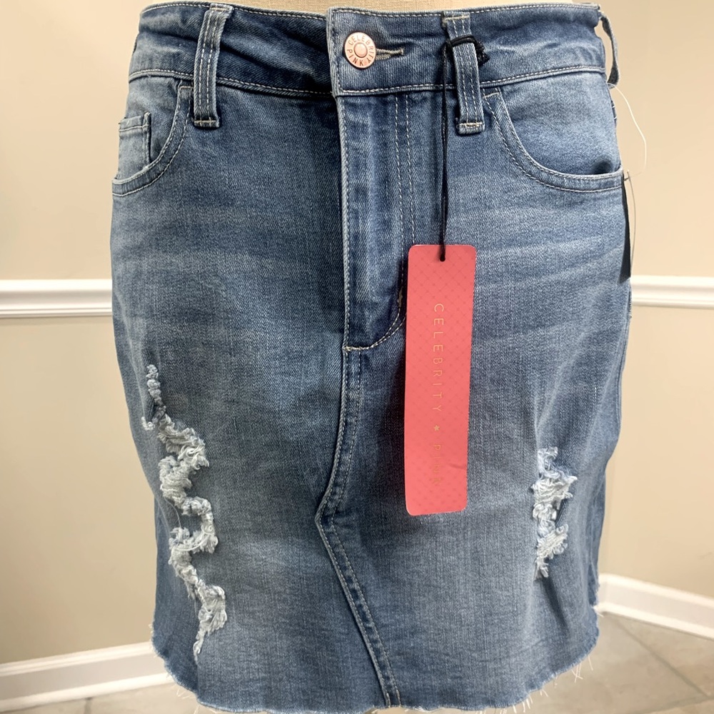 Celebrity Pink Denim Mini Skirt, NWT